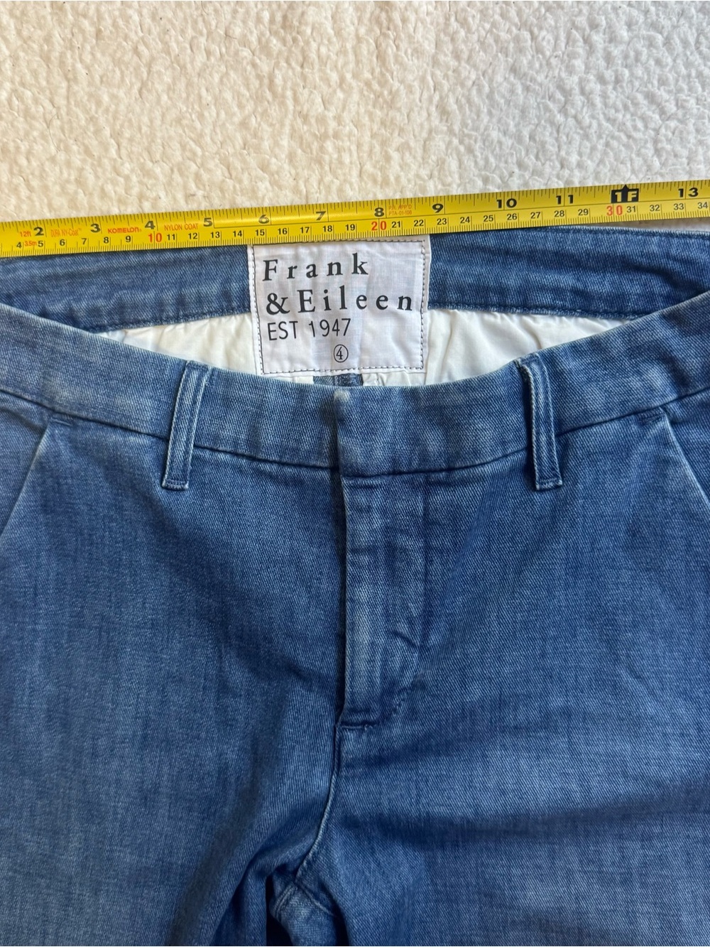 Frank & Eileen WESTPORT The Italian Wide Leg Chino Jean Blue 1984 Pants Size 4 - Picture 6 of 9